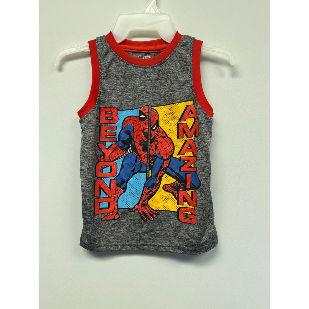 Marvel Size 6 Beyond Amazing Spiderman Tank Top Muscle Shirt Boys Dri-Fit Materi
